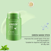 Face Clean Mask Green Tea Cleansing Stick Mask Smear Acne Shrink Blackhead Moisturizing Deep Cleansing Mask Film 40g Pores