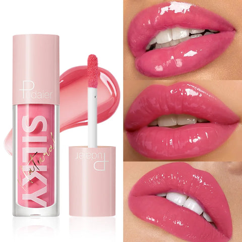 Silky Lip Gloss - Waterproof, Long-Lasting Moisturizing Liquid Lipstick with Mirror Finish, Non-Sticky, Full Shine, Fade-Resista