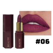 Matte waterproof velvet nude lipstick - Sexy red-brown long-lasting makeup - Professional style, easy to carry