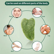 Gua Sha Jade Roller Facial Tools Face Roller and gua shua Set for Puffiness and Redness Reducing Skin Care Gift for Women Green