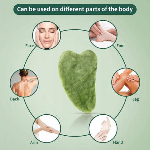 Gua Sha Jade Roller Facial Tools Face Roller and gua shua Set for Puffiness and Redness Reducing Skin Care Gift for Women Green