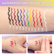 Ultra-Thin Black Eyeliner Pencil Waterproof Long Lasting Smooth 12 Colors Colorful Liquid Eyeliner High Makeup Pigment Eyeliner
