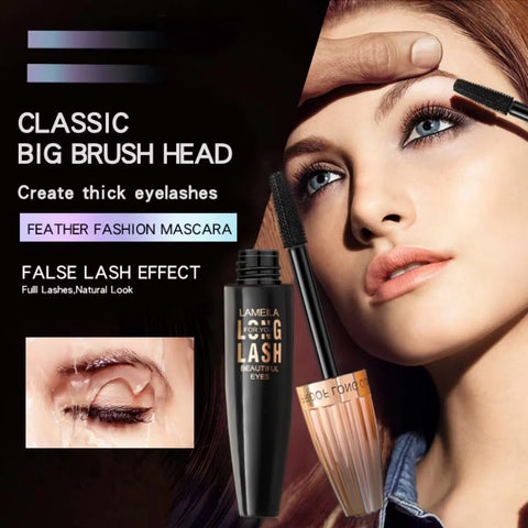 Waterproof 4D Mascara Thick Long Smudge-proof Plump Encrypted Long-lasting Curling Large Eye Makeup, Makeup Tools