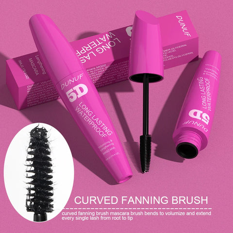 24H Wear Volumizing Mascara 5D Waterproof Lengthening Eyelash Cream For Thicker Fuller Lashes No Clumping