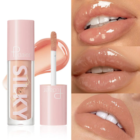 Silky Lip Gloss - Waterproof, Long-Lasting Moisturizing Liquid Lipstick with Mirror Finish, Non-Sticky, Full Shine, Fade-Resista