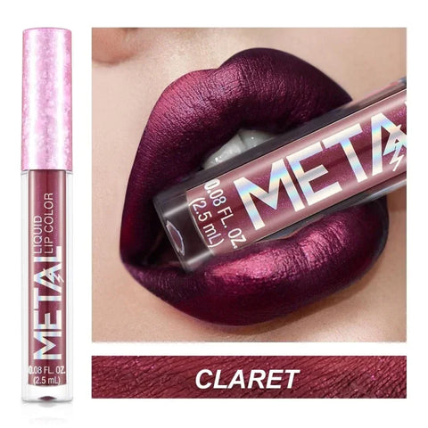 Matte Metallic Liquid Lipstick 12 Colors Waterproof Lasting Glitter Lip Gloss Shiny Shimmer Lip Tint Party Festival Lips Makeup