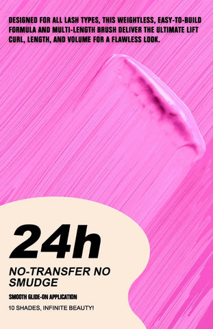 10 Colors Waterproof Volumizing Mascara Smudge-Proof Curling Long-Lasting Sapphire Blue Pink Mascara for Eye Makeup Cosmetics