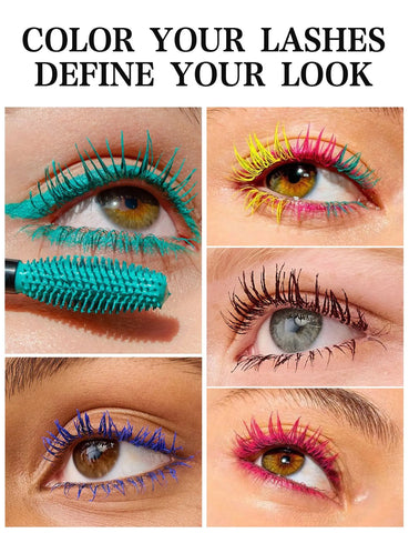 10 Colors Waterproof Volumizing Mascara Smudge-Proof Curling Long-Lasting Sapphire Blue Pink Mascara for Eye Makeup Cosmetics