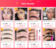 Waterproof Eyebrow Gel Cream with Brush Lasting Fast Tint Easy Dye Natural Black Brow Enhancers Tattoo Tin Korean Brow Makeup