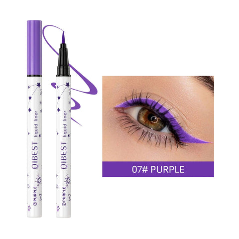 Ultra-Thin Black Eyeliner Pencil Waterproof Long Lasting Smooth 12 Colors Colorful Liquid Eyeliner High Makeup Pigment Eyeliner