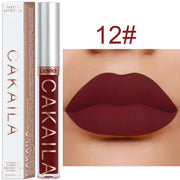 1 Pcs Waterproof Lip Gloss Lipstick Set - Nude, Dark Brown & Matte Red Shades, Long-Lasting 24-Hour Wear, Suitable for All Skin