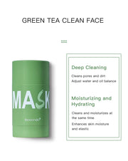 40g Face Clean Mask Green Tea/Rose Extract Cleansing Stick Deep Moisturizing Shrink Pores Blackhead Film Smear Oil Control Mask