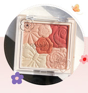 Makeup Blush Palette Natural Contour Highlight Palette Matte Pearlescent Embossed Petal Orange Blush Rouge Petal Blush Palette