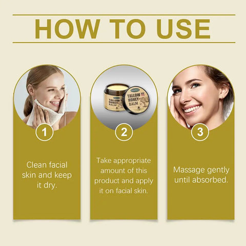 Whipped Beef Tallow Honey Balm Moisturizing Hydrating Face Cream Body Lotion Nourishing Balm Gentle Skin care for women