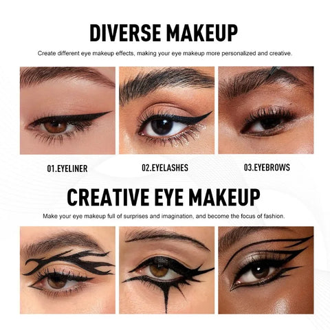 Black Liquid Eyeliner, Quick-drying, Smudge-proof, Sweat-proof and Waterproof, Long-lasting Slim Eyeliner