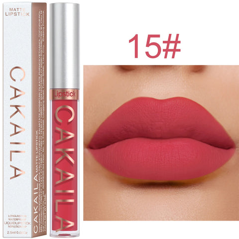 1 Pcs Waterproof Lip Gloss Lipstick Set - Nude, Dark Brown & Matte Red Shades, Long-Lasting 24-Hour Wear, Suitable for All Skin
