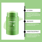 Face Clean Mask Green Tea Cleansing Stick Mask Smear Acne Shrink Blackhead Moisturizing Deep Cleansing Mask Film 40g Pores