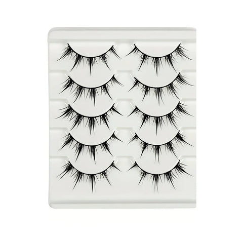 Anime-Inspired False Eyelashes, 5 Pairs Cartoon Eye Faux Lashes, Dramatic Look Demon Style, Volumizing & Lengthening