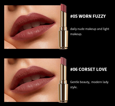 CHARMACY Nude Moisturize Lipstick Easy to Wear Professional Velvet 8 Color Luxury Lipsticks Makeup Cosmetic for Lip Women