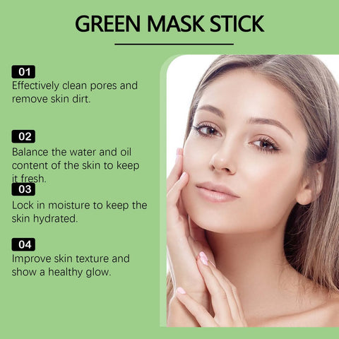 Face Clean Mask Green Tea Cleansing Stick Mask Smear Acne Shrink Blackhead Moisturizing Deep Cleansing Mask Film 40g Pores