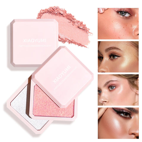 Dual-Layer Highlight & Contour Palette – Radiant Matte Shine for Perfect Face Sculpting