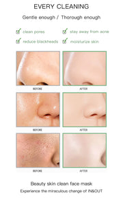 Face Clean Mask Green Tea Cleansing Stick Mask Shrink pores Deep Blackhead Remover facial Cleansing Moisturizing Mask 40g