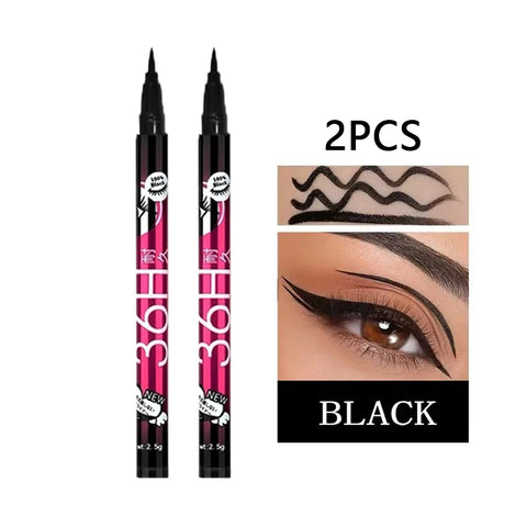 Black Smooth Liquid Eyeliner Pen Waterproof Long-lasting Ultra-fine Tip Easy To Color for Create Big Eyes Eyeliner Cosmetics