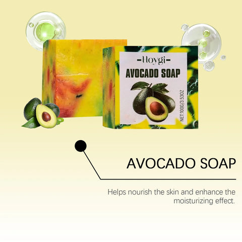 Avocado bath soap gently deeply moisturizing nourish skin cleansing pores refreshing oil control  bath body soap Skincare