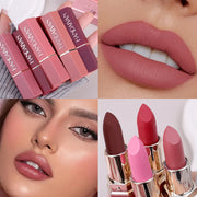 6colors Nude Velvet Lipsticks Waterproof Long Lasting Moisturize Lips Stick Not Fade Sexy Matte Lipstick Lip Gloss Women Makeup