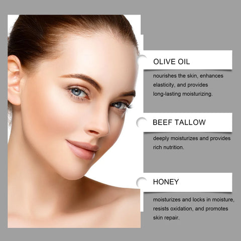 Beef Tallow Honey Balm Deeply Nourishing Moisturizing Skin Barrier Repair Care Natural Organic Grass Fed Beef Tallow Balm 100g