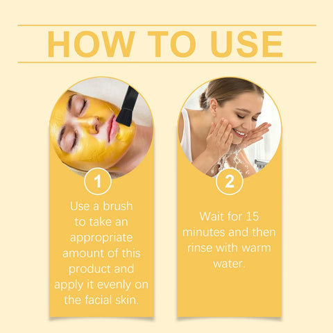 Vitamin C Exfoliating facial mask Turmeric Exfoliating facial mask Improve Pore Deep Cleaning facial mask   Apply facial mask