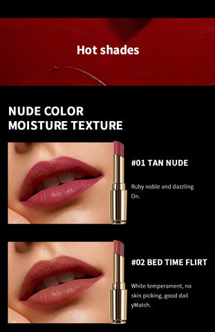 CHARMACY Nude Moisturize Lipstick Easy to Wear Professional Velvet 8 Color Luxury Lipsticks Makeup Cosmetic for Lip Women