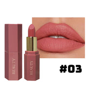 Matte waterproof velvet nude lipstick - Sexy red-brown long-lasting makeup - Professional style, easy to carry