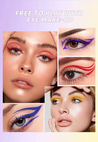 Ultra-Thin Black Eyeliner Pencil Waterproof Long Lasting Smooth 12 Colors Colorful Liquid Eyeliner High Makeup Pigment Eyeliner