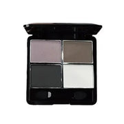 4-Color Eyeshadow Palette Gray & Black Smoky Matte Pearlescent Shimmer Brightening Base Eye Makeup Primer with Application Tool