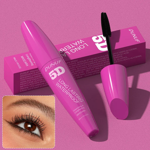24H Wear Volumizing Mascara 5D Waterproof Lengthening Eyelash Cream For Thicker Fuller Lashes No Clumping