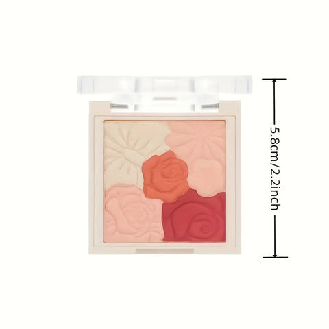Makeup Blush Palette Natural Contour Highlight Palette Matte Pearlescent Embossed Petal Orange Blush Rouge Petal Blush Palette