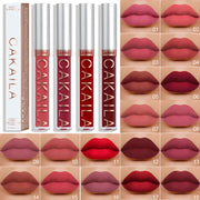 1 Pcs Waterproof Lip Gloss Lipstick Set - Nude, Dark Brown & Matte Red Shades, Long-Lasting 24-Hour Wear, Suitable for All Skin