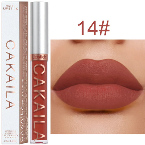 1 Pcs Waterproof Lip Gloss Lipstick Set - Nude, Dark Brown & Matte Red Shades, Long-Lasting 24-Hour Wear, Suitable for All Skin