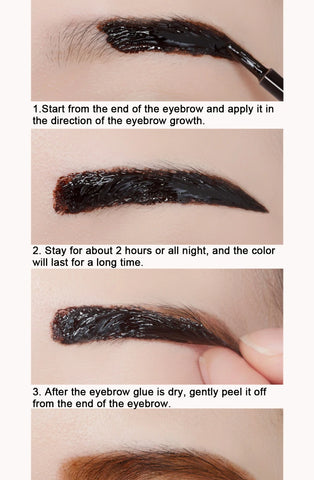 3 Colors Eyebrow Tattoo Gel Eyebrow Tint Cosmetics Eyebrows Makeup Natural Long Lasting Waterproof Liquid Eye Brow Gel Brow Lift