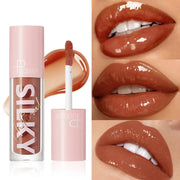 Silky Lip Gloss - Waterproof, Long-Lasting Moisturizing Liquid Lipstick with Mirror Finish, Non-Sticky, Full Shine, Fade-Resista