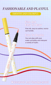 Ultra-Thin Black Eyeliner Pencil Waterproof Long Lasting Smooth 12 Colors Colorful Liquid Eyeliner High Makeup Pigment Eyeliner