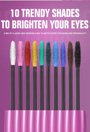 10 Colors Waterproof Volumizing Mascara Smudge-Proof Curling Long-Lasting Sapphire Blue Pink Mascara for Eye Makeup Cosmetics
