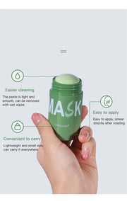 40g Face Clean Mask Green Tea/Rose Extract Cleansing Stick Deep Moisturizing Shrink Pores Blackhead Film Smear Oil Control Mask